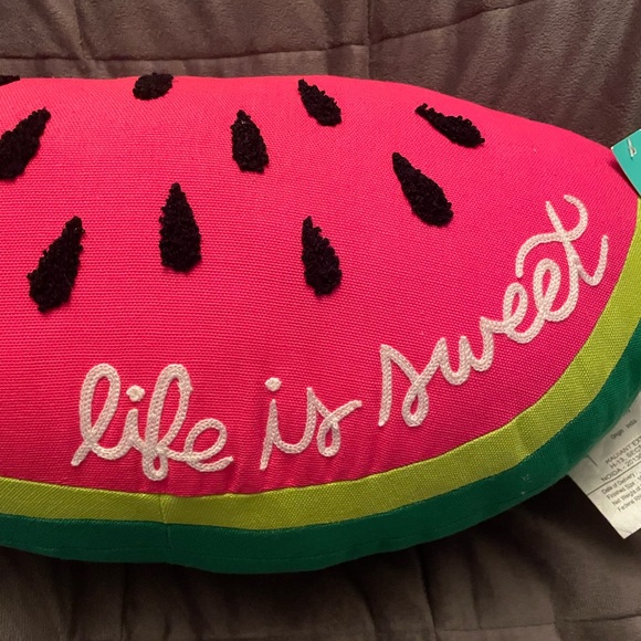 Pillowfort life is sweet watermelon decorative pillow - Picture 2 of 6
